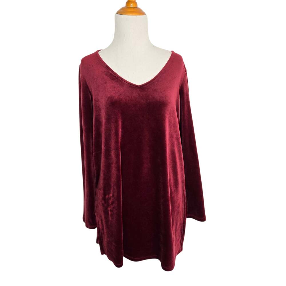 J Jill Velour Tunic Women Holiday Stretch Whimsigoth Winter Medium Petite